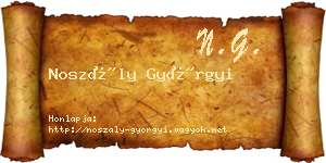 Noszály Györgyi névjegykártya