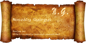 Noszály Györgyi névjegykártya